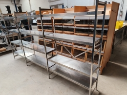 Stainless steel rack - 336x40x182 cm